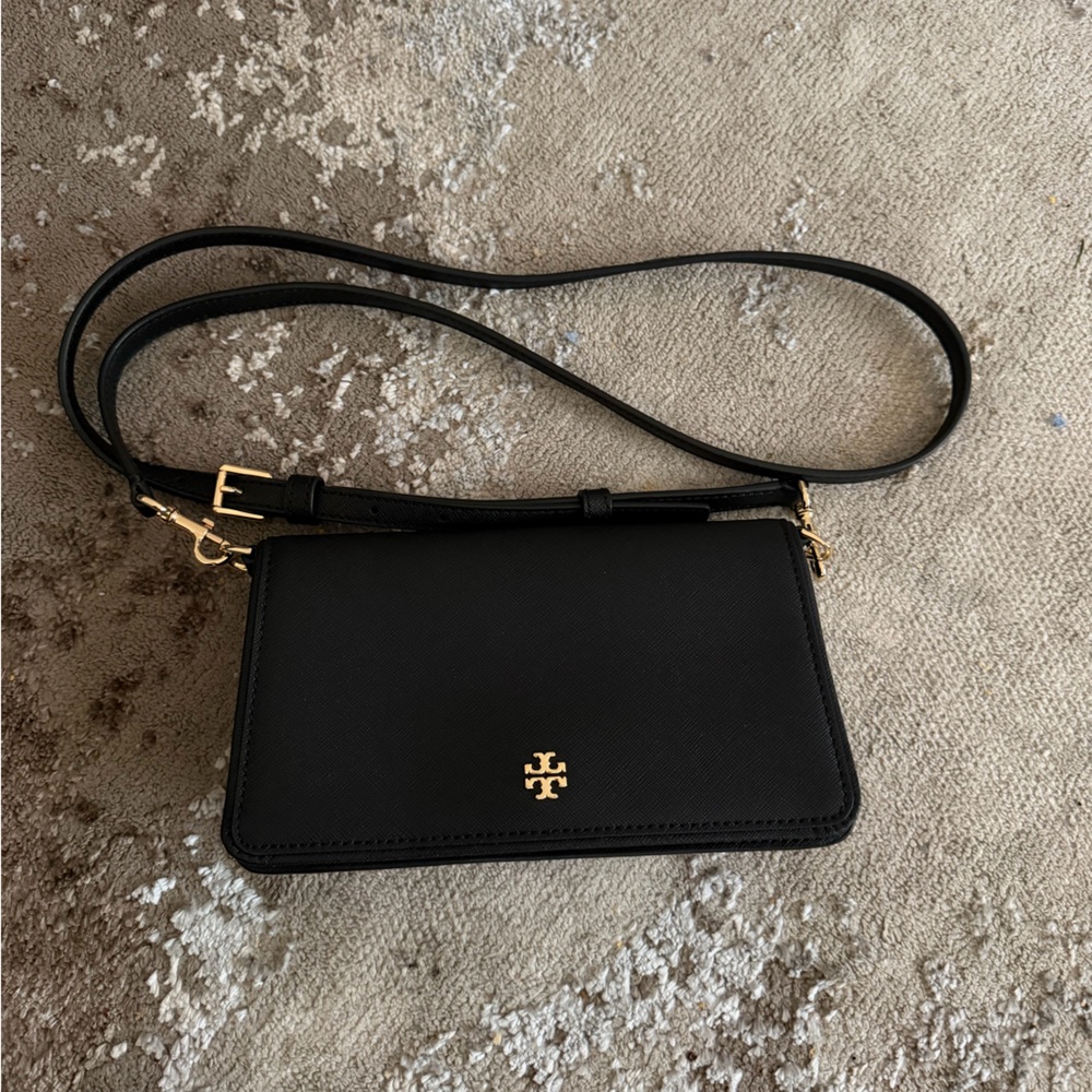 Tory Burch Black Crossbody with Gold Logo